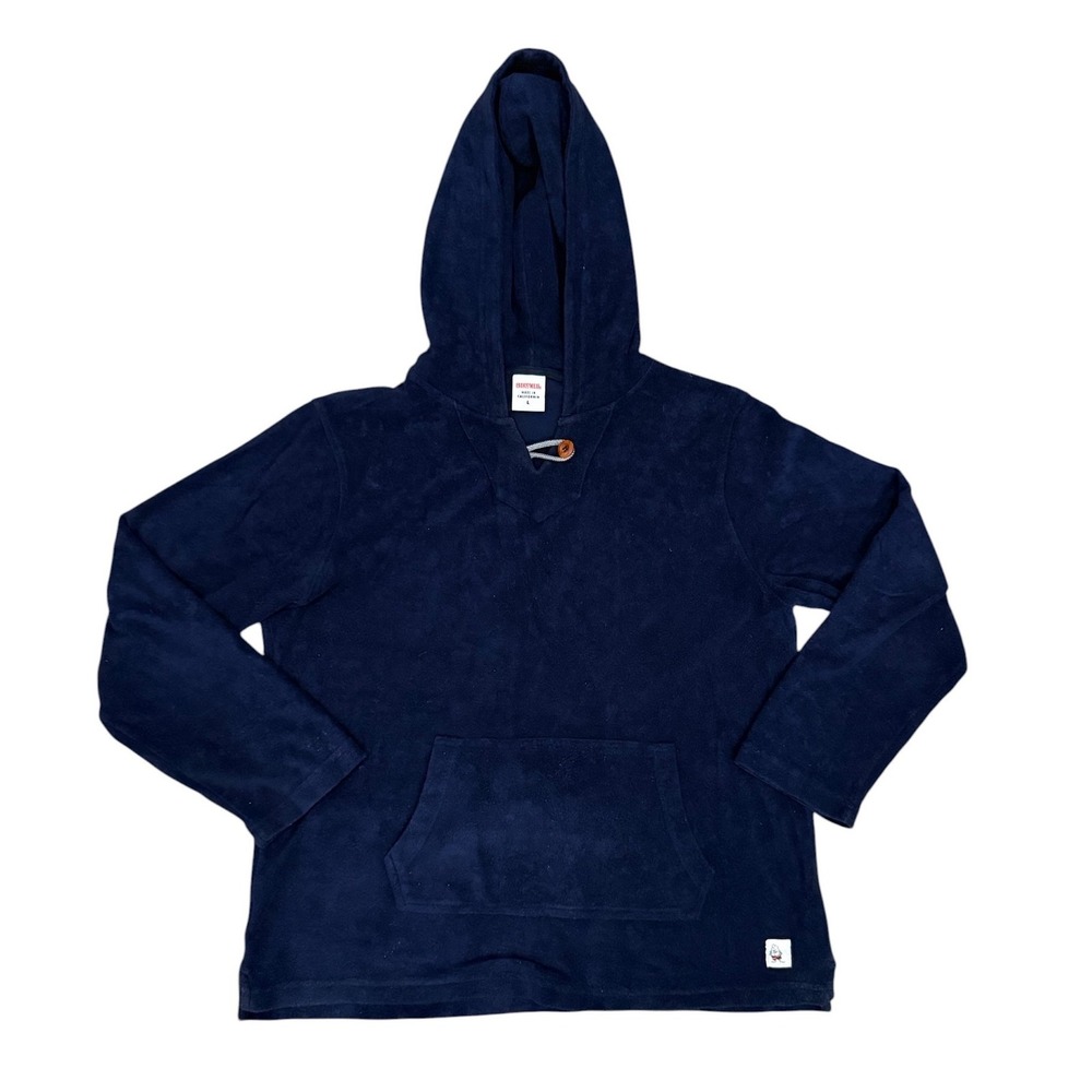 Birdwell Beach Britches Mens Navy Terry Cloth Baja Hoodie Birdie Patch Large - Picture 8 of 10